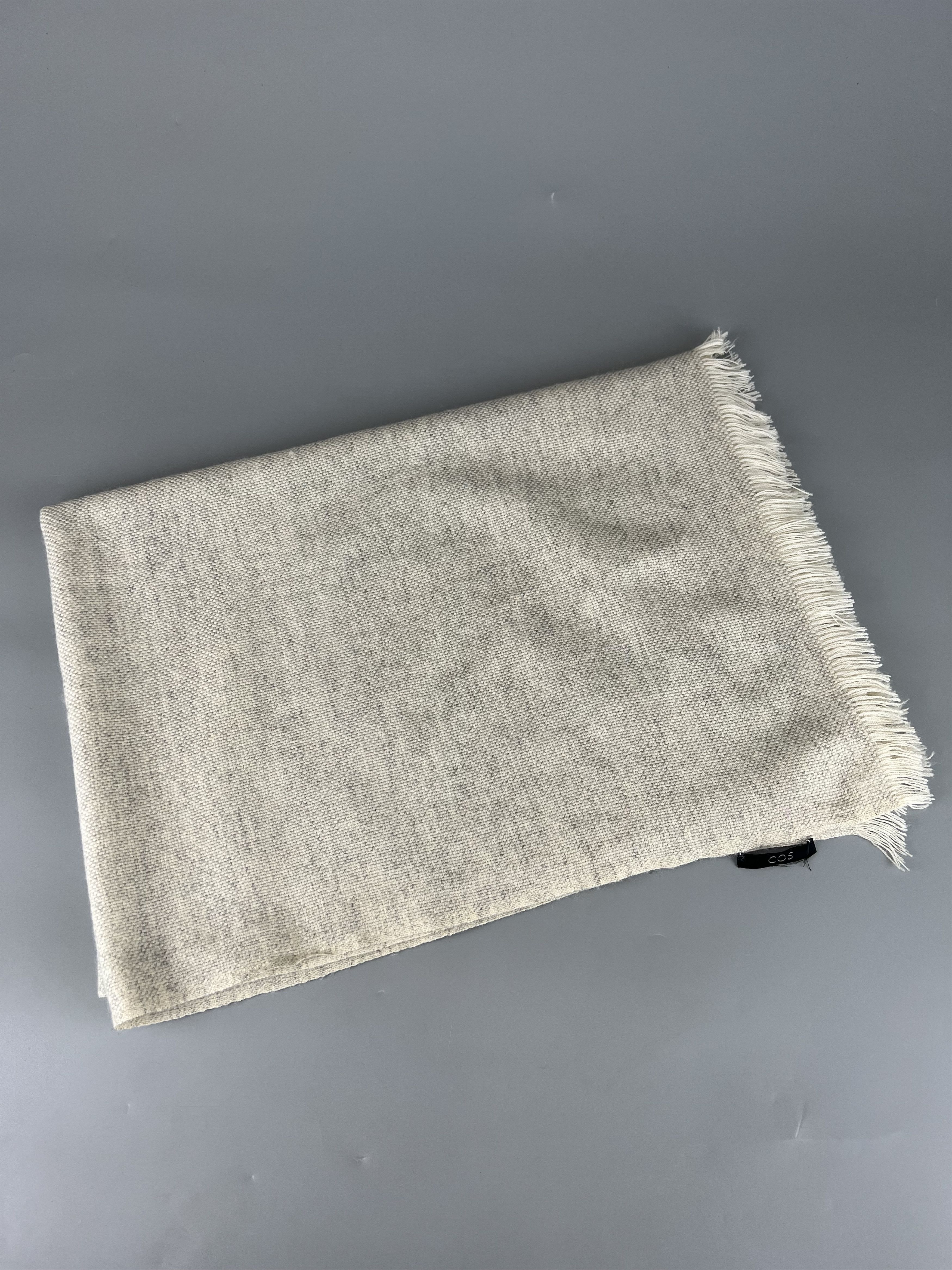 Cos COS Women's Ivory Gray Wool Scarf Size ONE SIZE - 1 Thumbnail