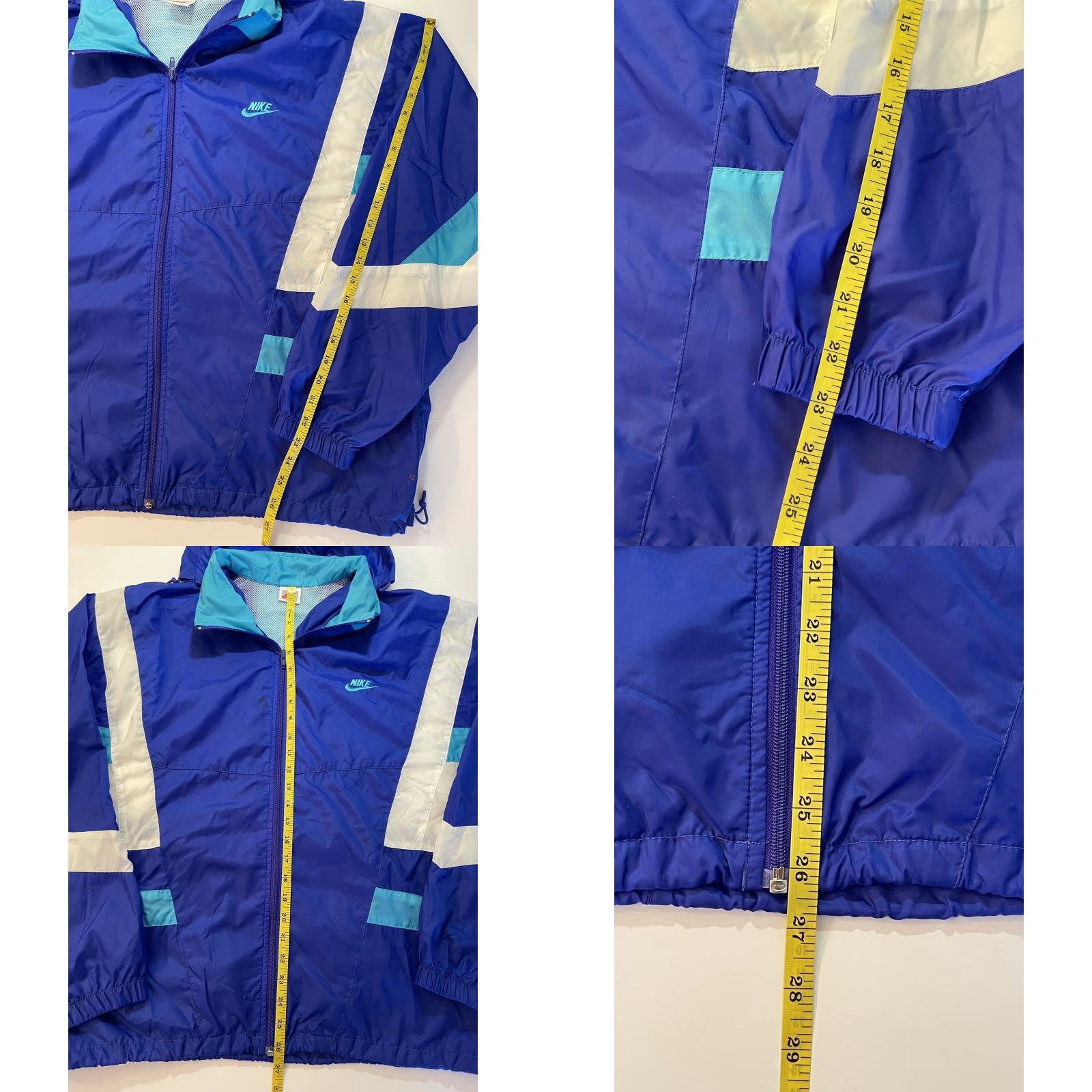Nike VINTAGE Nike Mens 90s Spell Out Swoosh Windbreaker Jacket XL Blue Size US XL / EU 56 / 4 - 8 Thumbnail