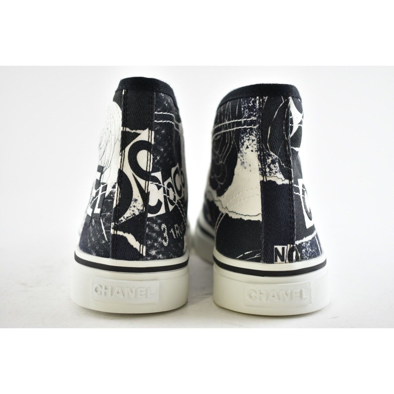 Chanel 20P Fabric CC Logo Flat High Top Runner Trainer Sneaker 37 Size US 7 / IT 37 - 9 Thumbnail