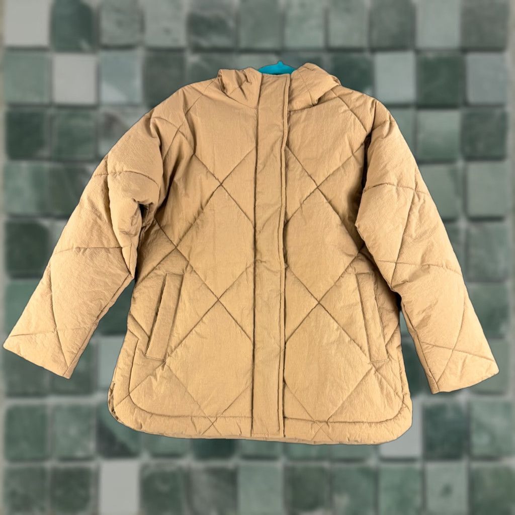 Madewell Madewell Holland Quilted Puffer Parka Jacket Womens XS Beige Hooded LS Size XS / US 0-2 / IT 36-38 - 1 Thumbnail