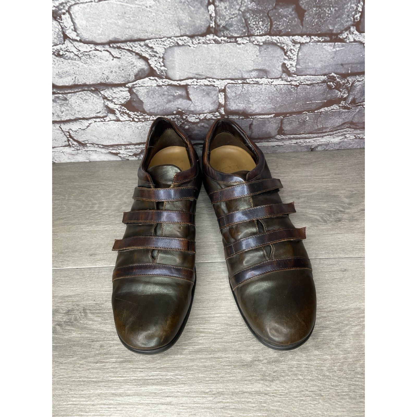 VERRI Bruno Verri Brown Leather Metallic Fashion Shoes Sneakers Me Size US 9 / EU 42 - 2 Thumbnail
