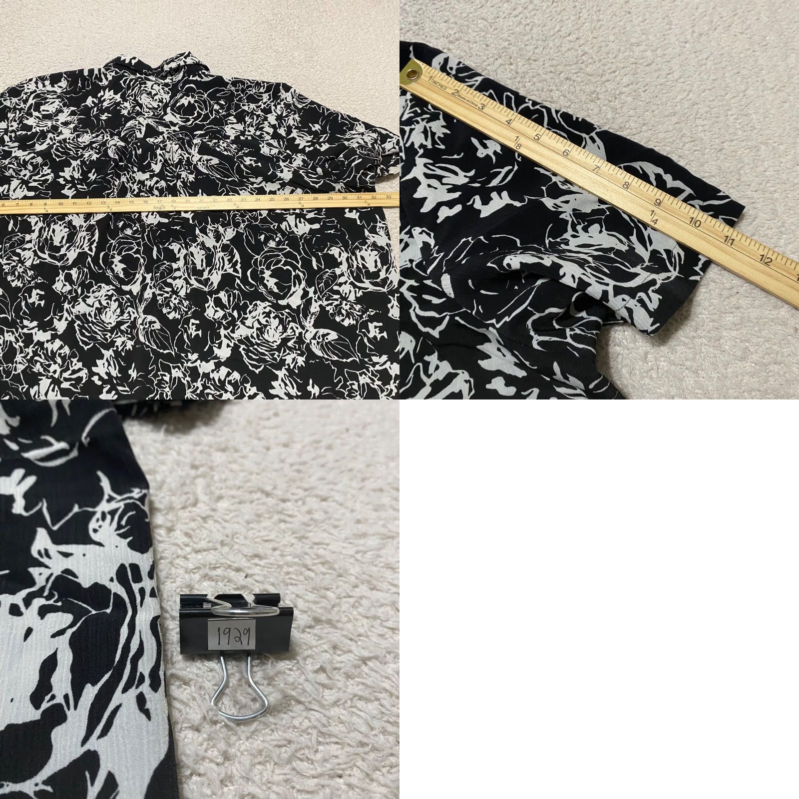 Vintage Maggie Barnes Womens Blouse Shirt Plus 32W Black Floral Short Sleeve Button Size XXS / US 00 / IT 34 - 8 Thumbnail