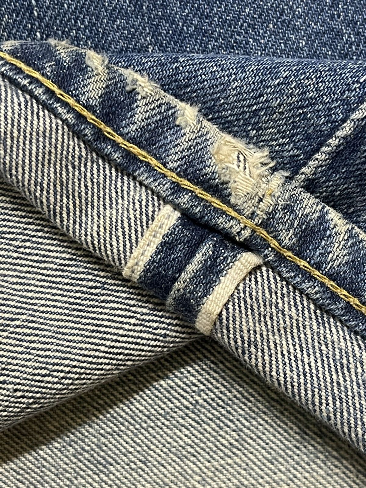 Lee Vintage 70s Lee Union Made Selvedge Mud Wash Faded Distress Size US 32 / EU 48 - 11 Thumbnail