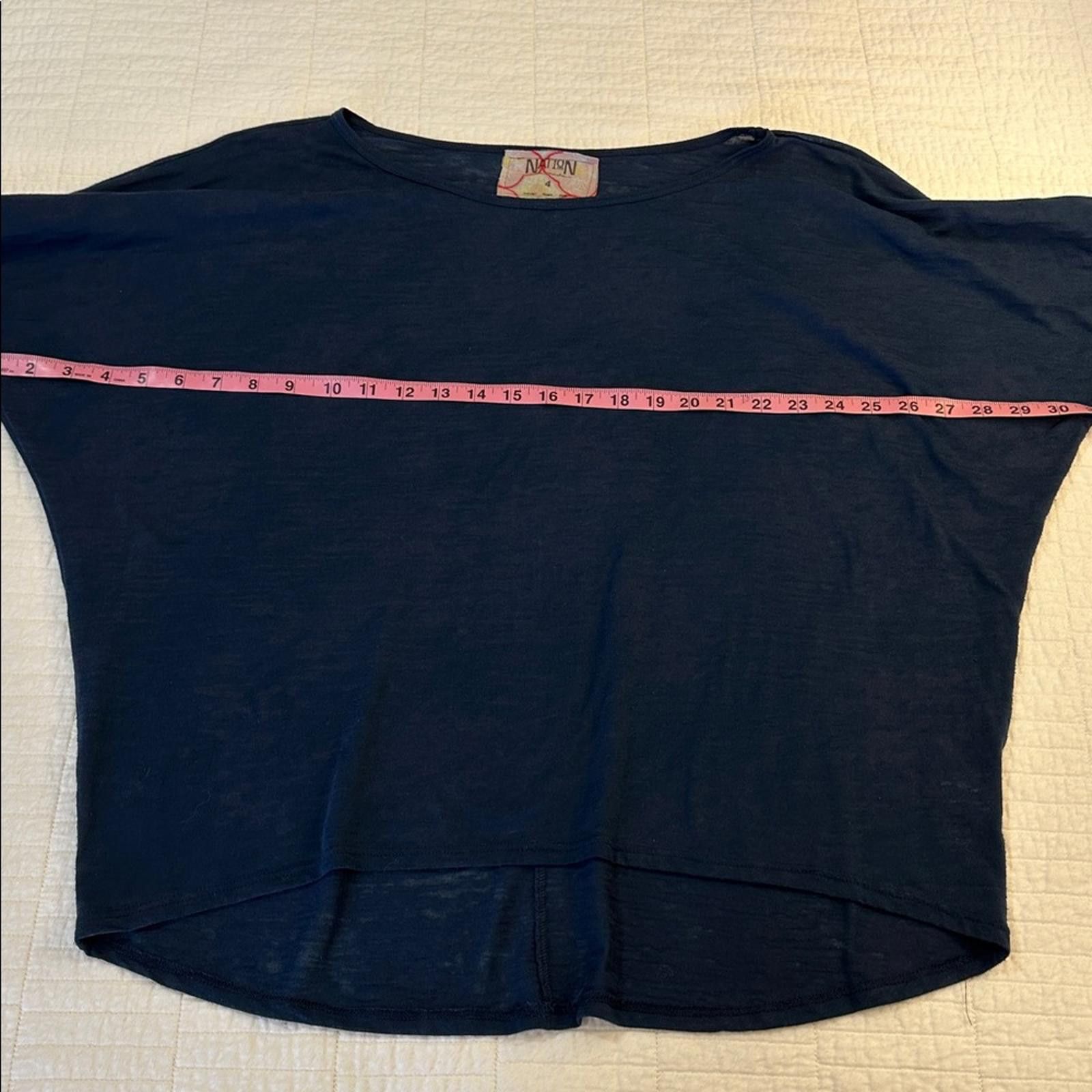 Other Nation by Jen Mencha Large Shirt soft cotton 3/4 sleeve EUC Size L / US 10 / IT 46 - 3 Thumbnail