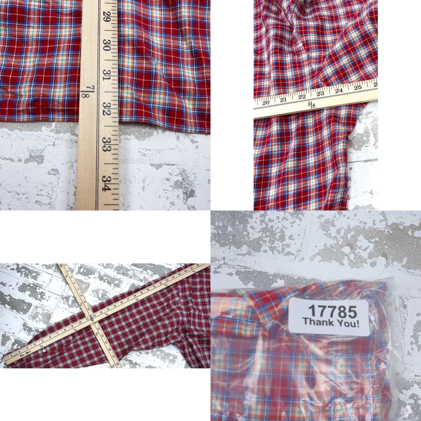 Ralph Lauren Ralph Lauren Button-Up Shirt Men Large Red Plaid Flannel Cotton Casual Classic Size 42R - 8 Thumbnail