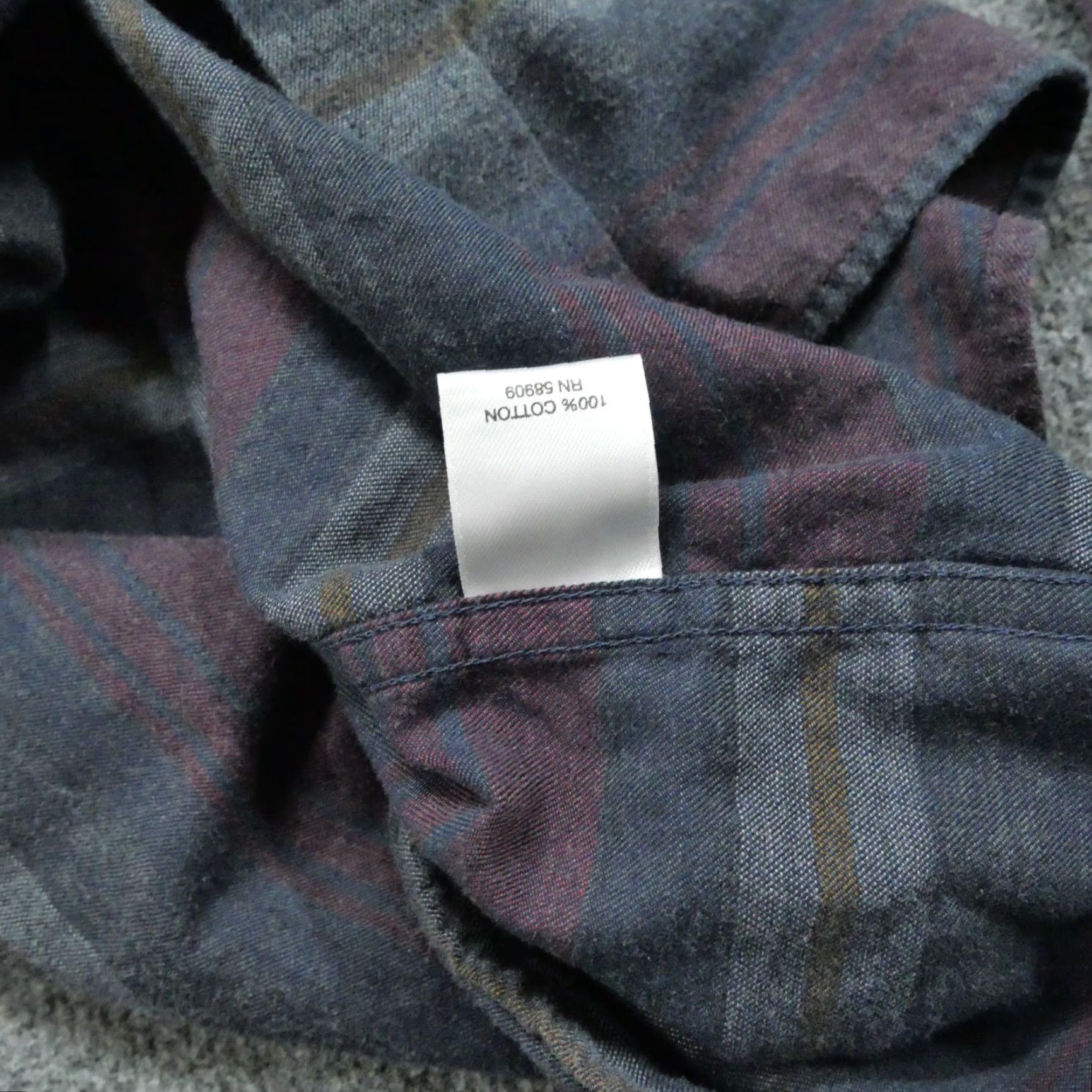 Vintage Rowm Shirt Button-Up Mens Large Grey Purple Striped Cotton Size US L / EU 52-54 / 3 - 7 Thumbnail
