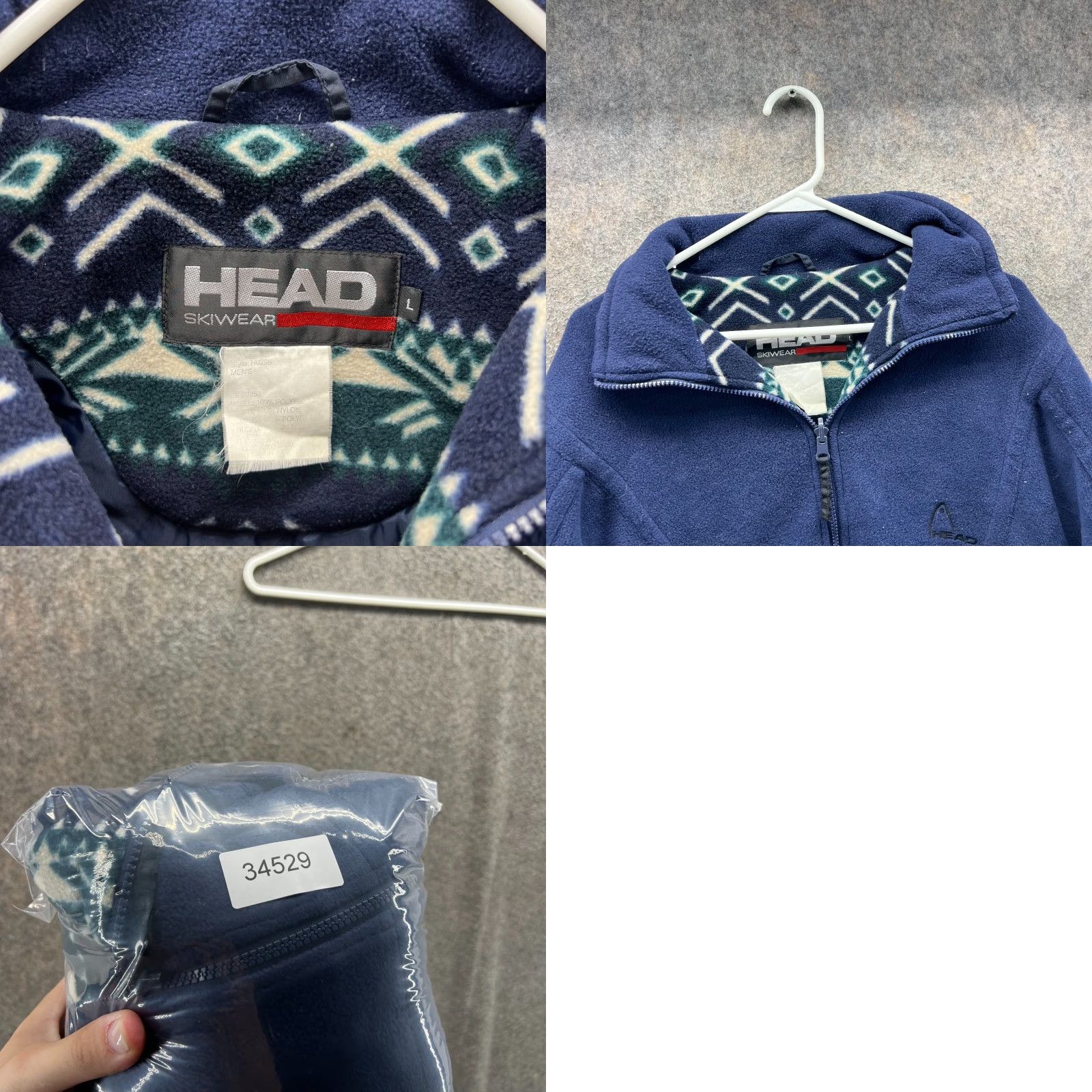 Vintage VINTAGE Head Skiwear Jacket Men Large Navy Blue Fleece Full Zip Winter Outerwear Size US L / EU 52-54 / 3 - 8 Thumbnail