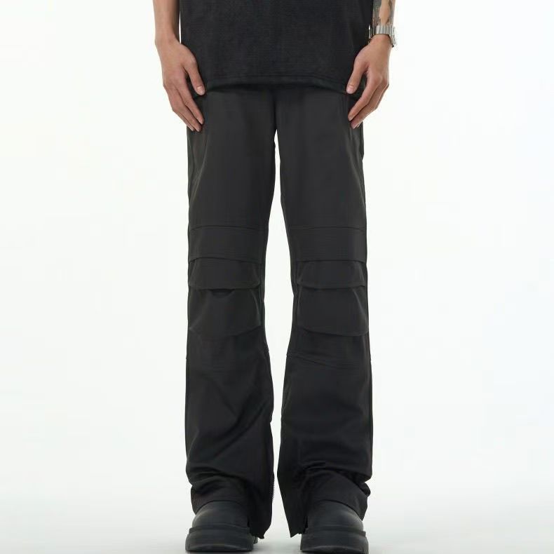 Japanese Brand × Vintage Casual Black Micro Flare Pleated Work Trousers Size US 32 / EU 48 - 4 Thumbnail