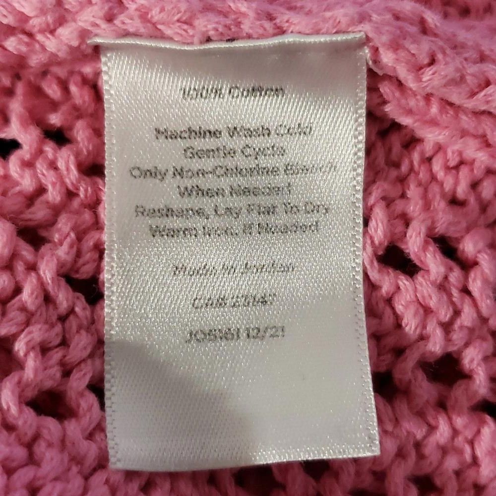Designer CT858 Talbots Ladies Crew Neck Pink Cable Knit Sweater L Size L / US 10 / IT 46 - 6 Thumbnail
