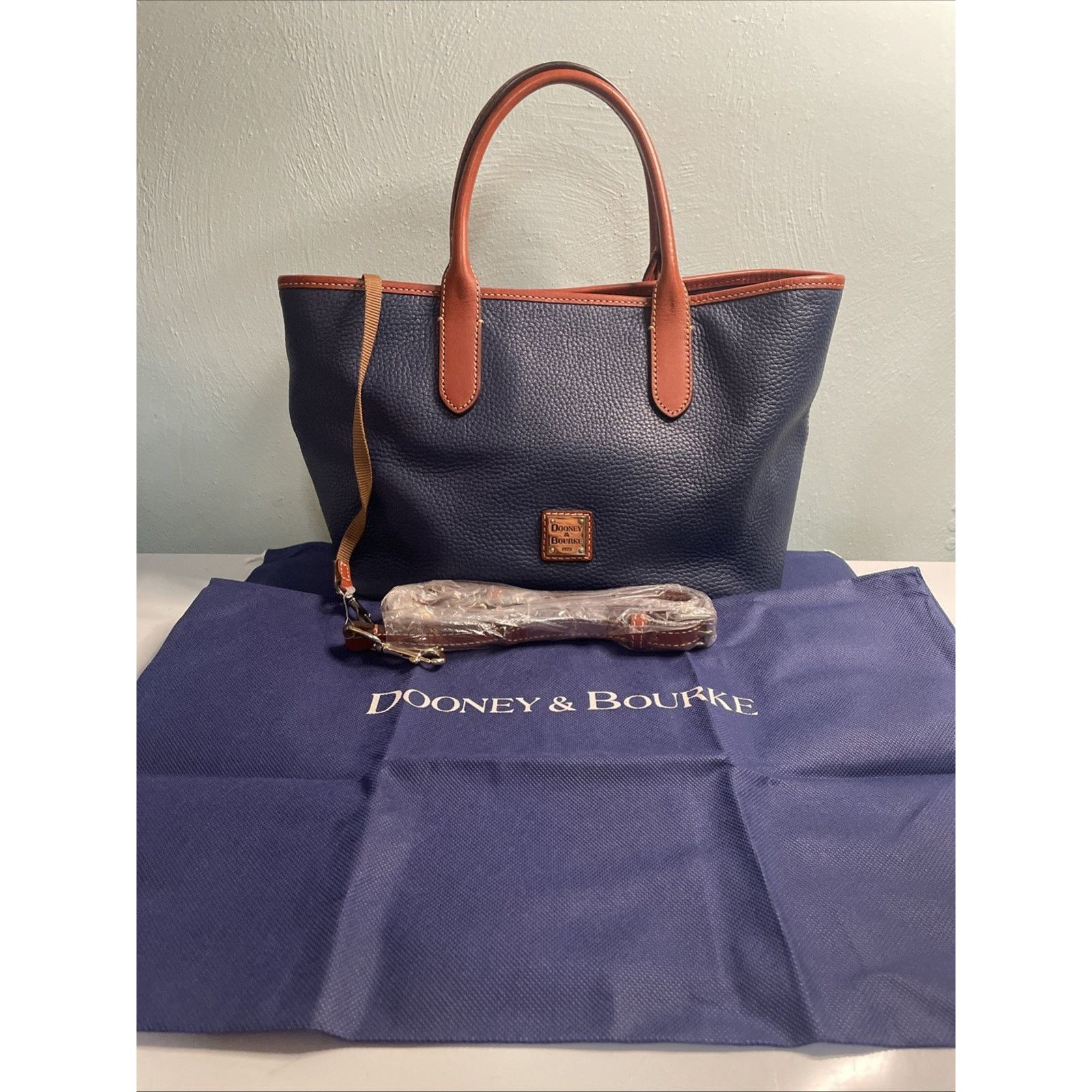 Dooney & Bourke Dooney & Bourke Pebble Grain Brenna Leather in Blue/Brown Size ONE SIZE - 1 Thumbnail
