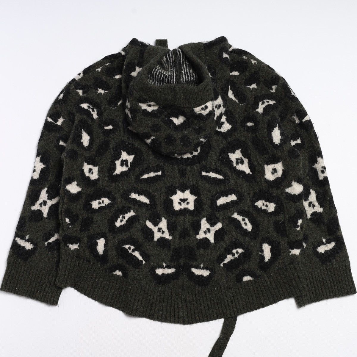 Zadig & Voltaire Zadig Voltaire Lennox Wool Zip Sweater Camo Green Leopard Size M / US 6-8 / IT 42-44 - 9 Thumbnail