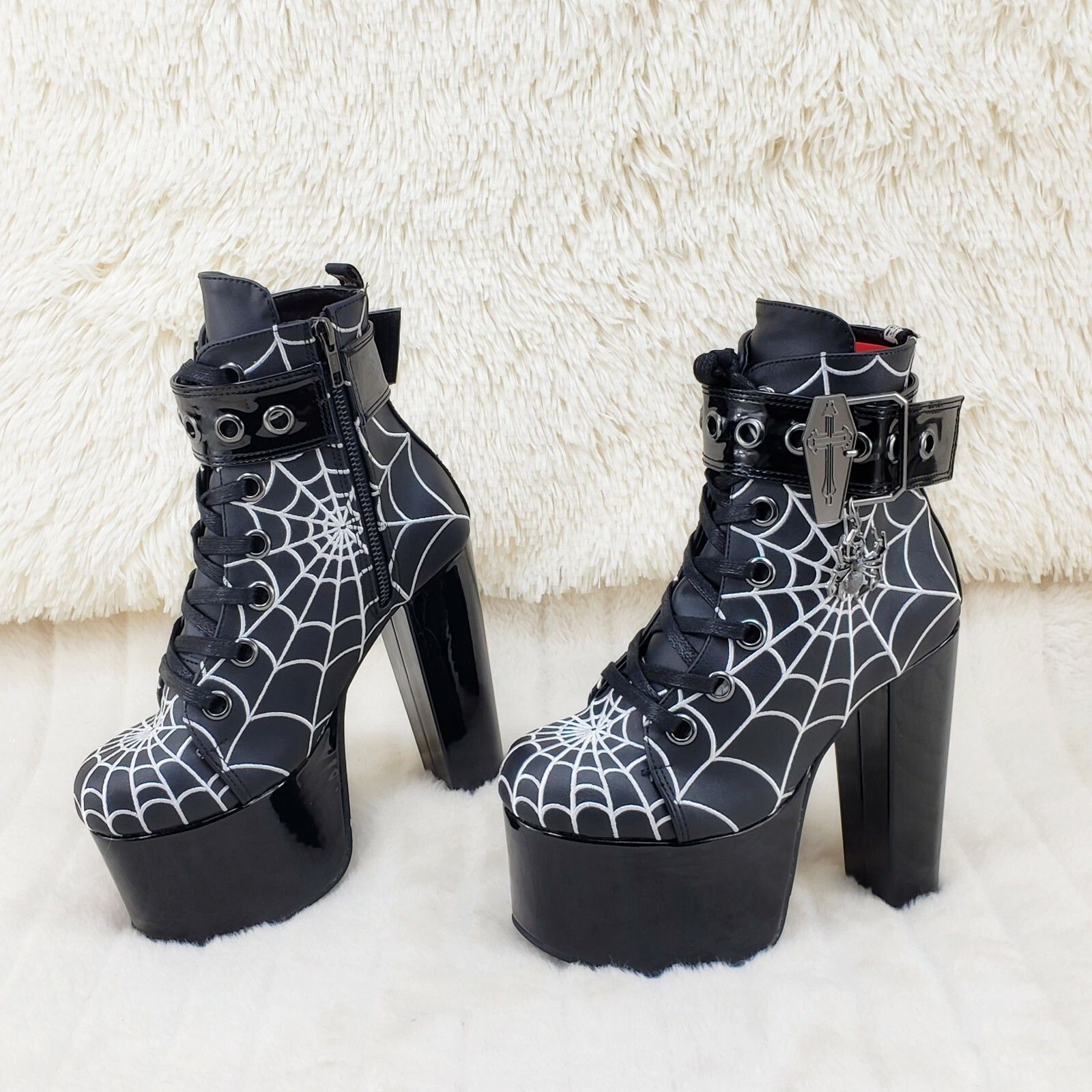 Other Torment 51 Black Chunky Heel Platform Goth Punk Ankle Boots Size US 8 / IT 38 - 2 Thumbnail