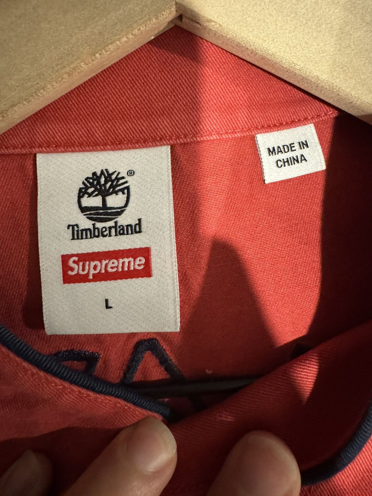 Supreme × Timberland Supreme Timberland Baseball Jersey Red Size US L / EU 52-54 / 3 - 3 Thumbnail