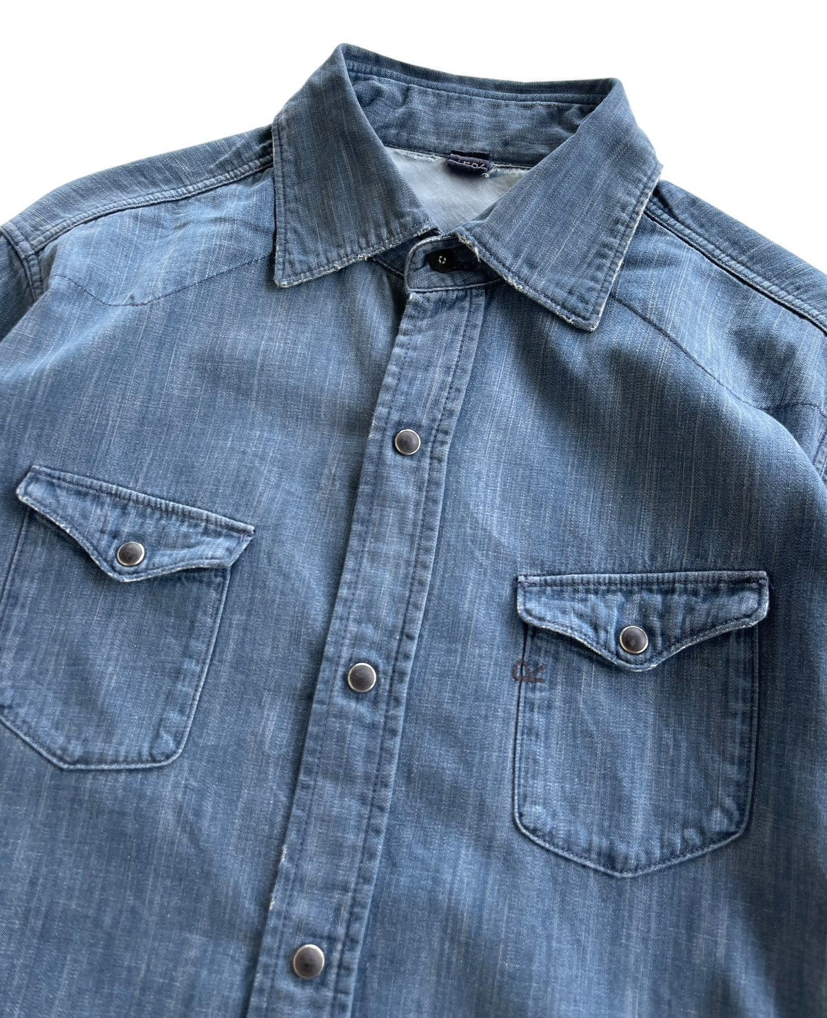 45rpm 45rpm Dungaree Denim Western Distressed Shirt Size US M / EU 48-50 / 2 - 4 Thumbnail