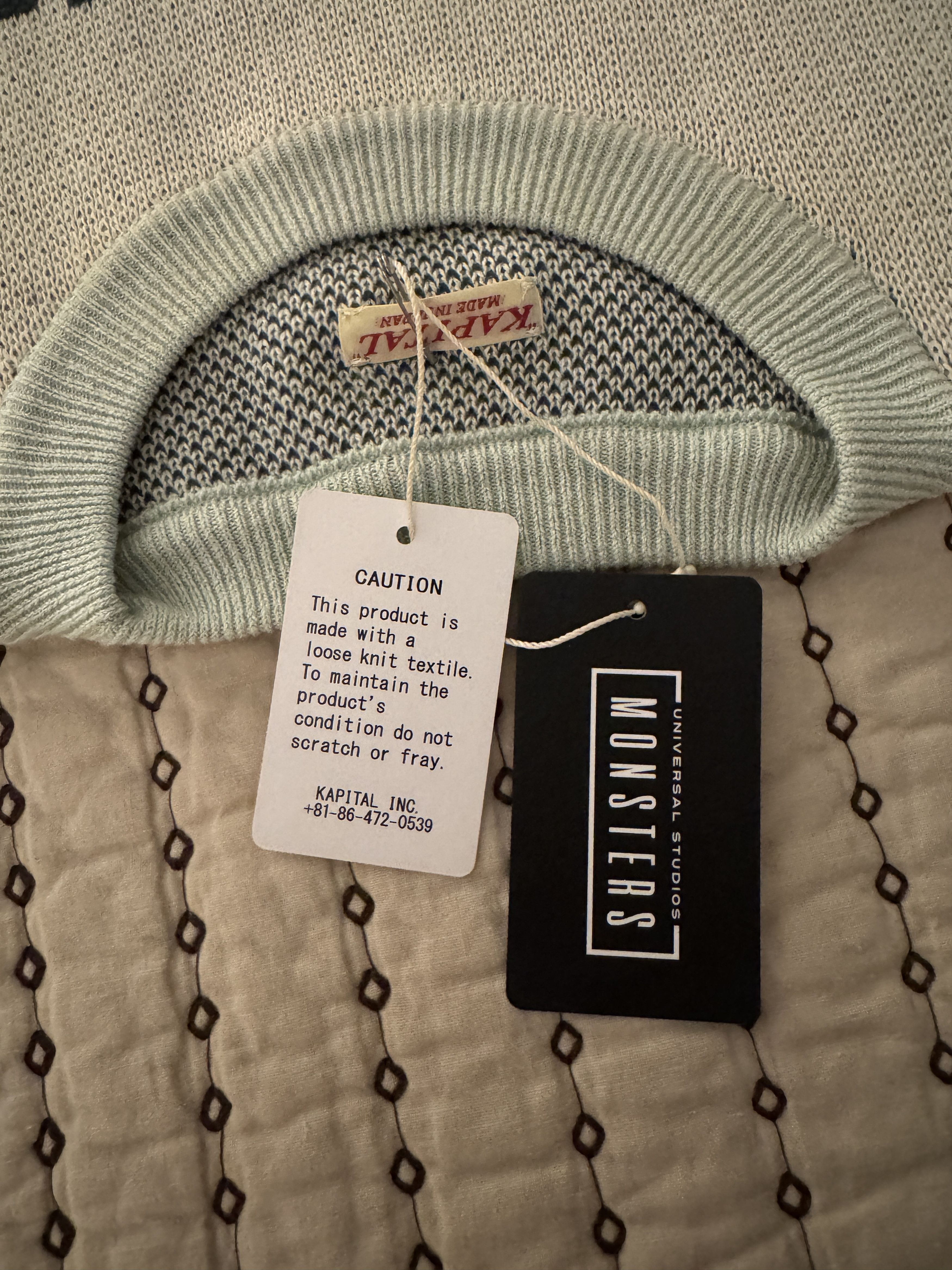 Kapital KAPITAL MONSTERS 8G JACQUARD KNIT SHORT SLEEVE SWEATER SZ 3 Size US L / EU 52-54 / 3 - 9 Thumbnail