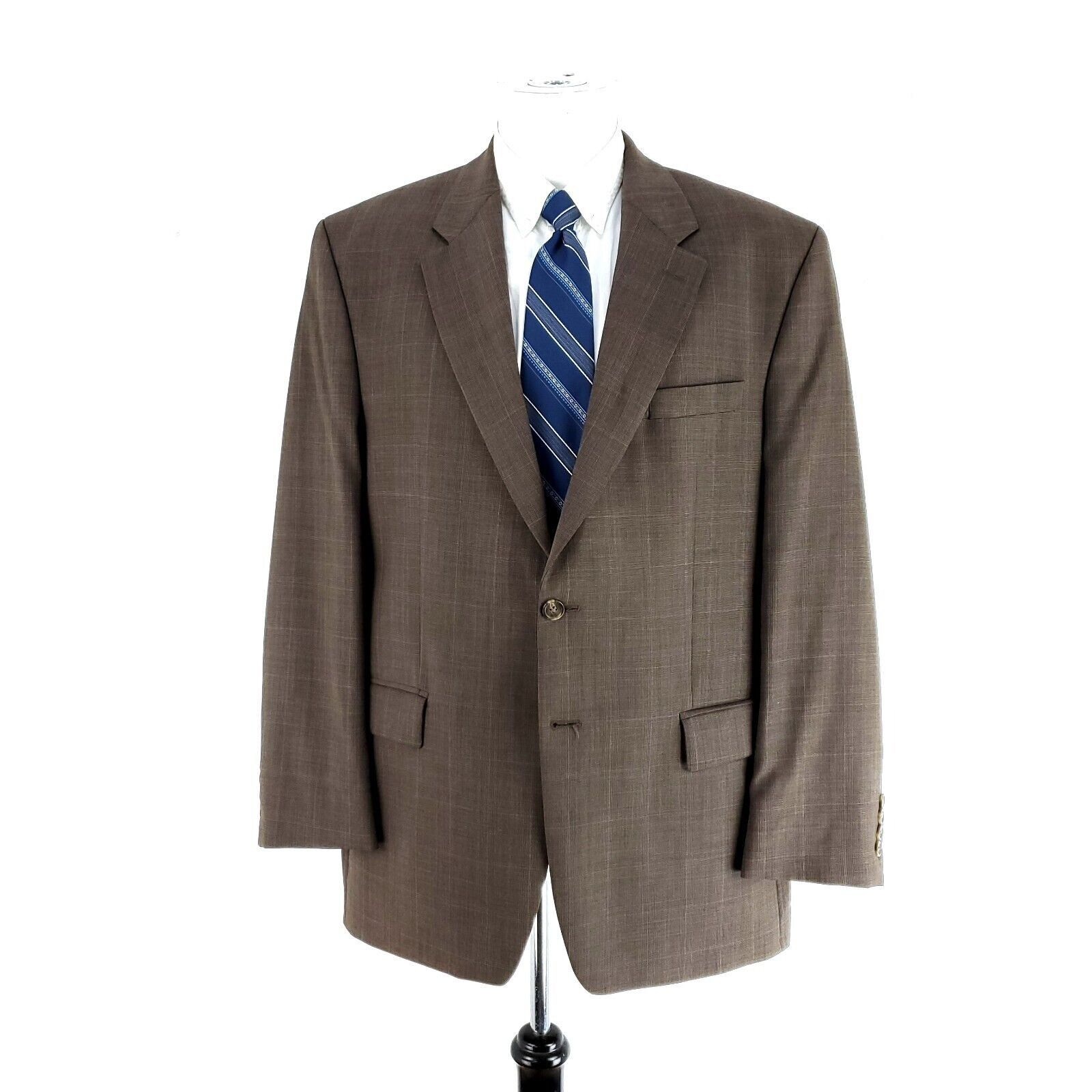 Lauren Ralph Lauren Lauren Ralph Lauren Wool 2 Button Blazer 44L Brown Plaid Spo Size 44L - 3 Thumbnail