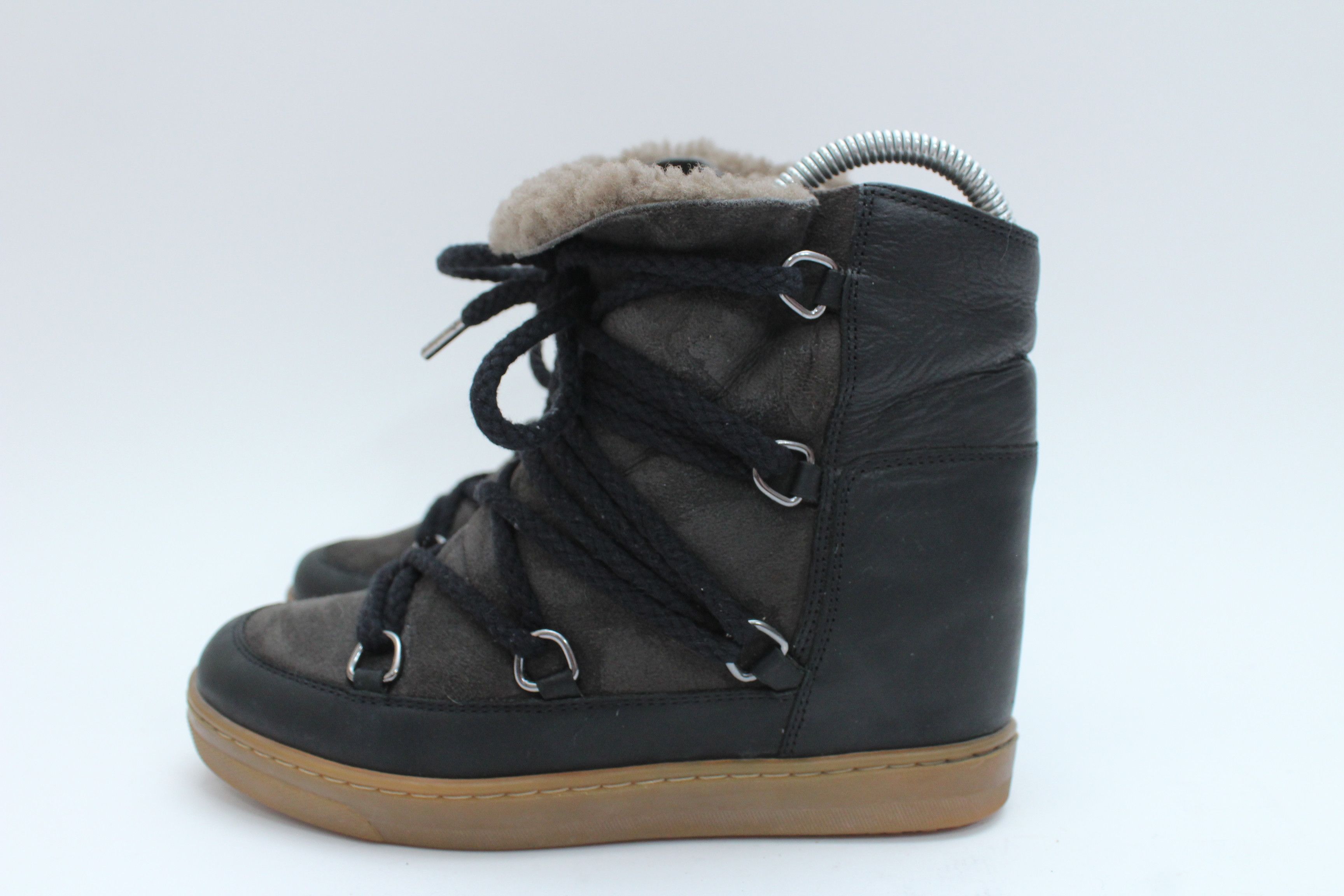 Isabel Marant Isabel Marant Nowles Shearling-Lined Leather Ankle Boots 36 Size US 6 / IT 36 - 8 Thumbnail