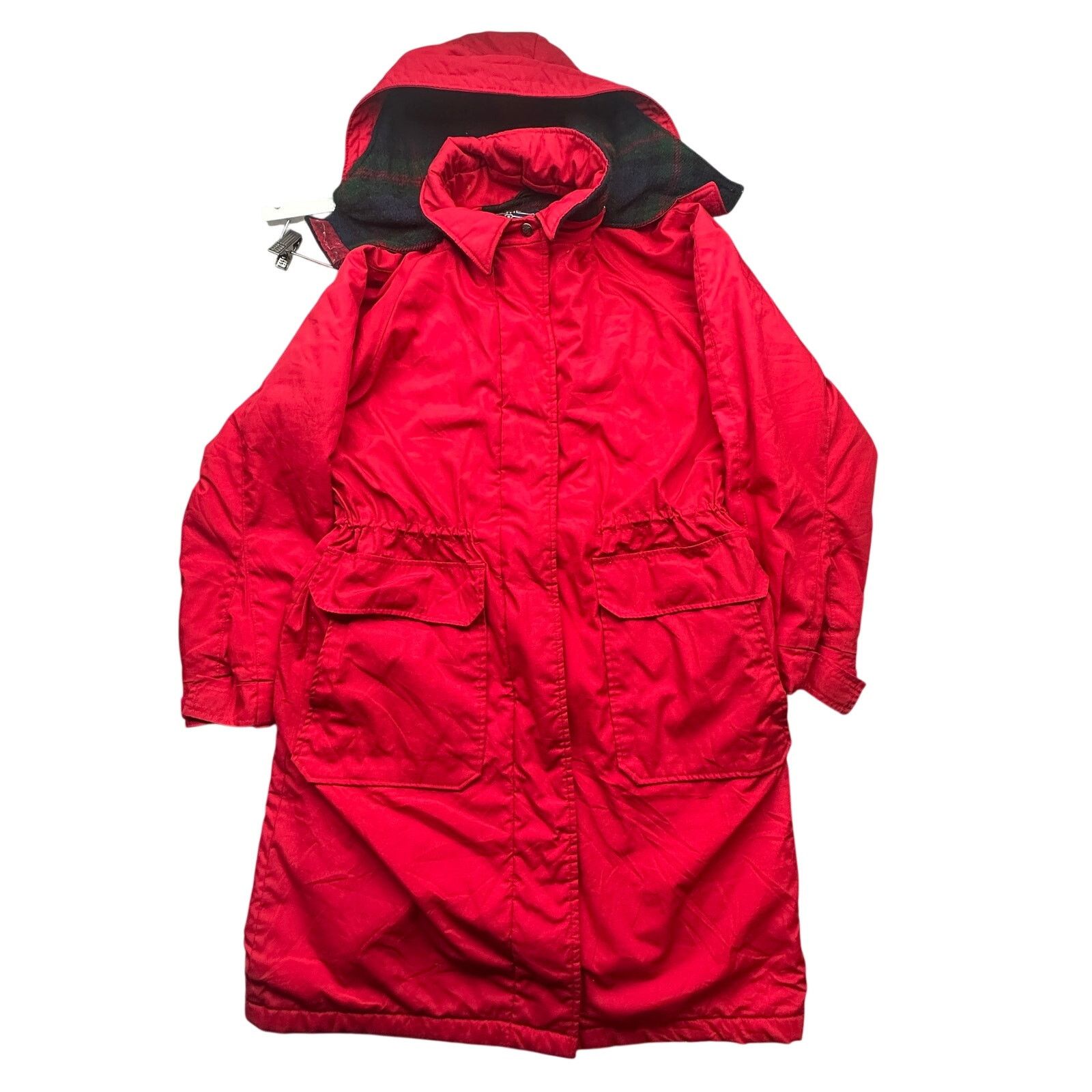 Woolrich Woolen Mills VTG Woolrich Long Parka Womens Large Wool Plaid Lined Red Size L / US 10 / IT 46 - 1 Thumbnail