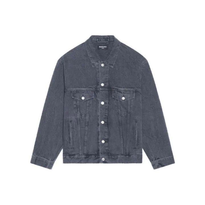Balenciaga Balenciaga Heart Pattern Denim Jacket for Women 0079 Size M / US 6-8 / IT 42-44 - 1 Thumbnail