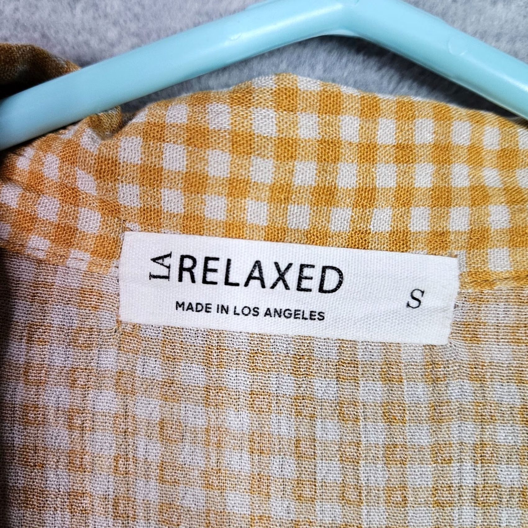 Vintage LA Relaxed Womens Dress Gingham Yellow Viscose Short Sleeve Button Front A-Line Casual Above the Knee Adult Small Size S / US 4 / IT 40 - 3 Thumbnail