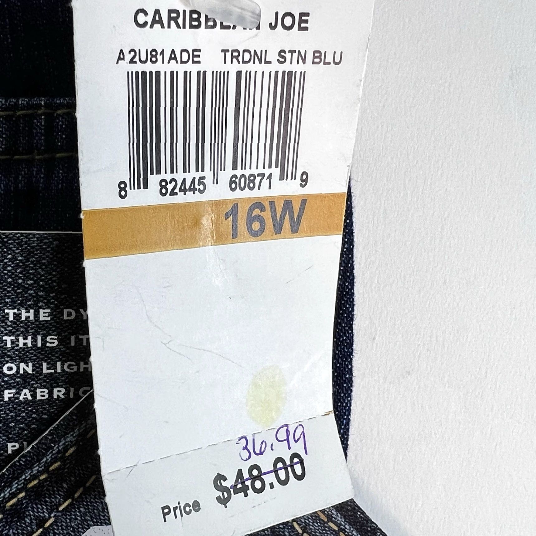 Denime VINTAGE Caribbean Joe Blue Denim Boot Cut Jeans Womens Size 16W 38X30 NWT Size 38" / US 16 / IT 52 - 6 Thumbnail