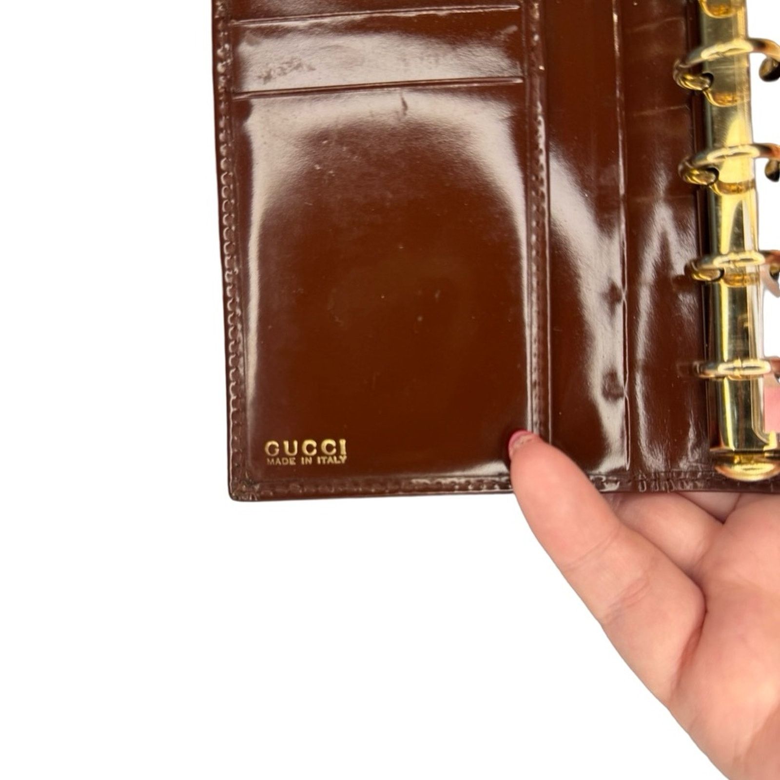 Gucci Gucci Mini Agenda Planner/Wallet GUC Red Burgundy Leather Size ONE SIZE - 3 Thumbnail