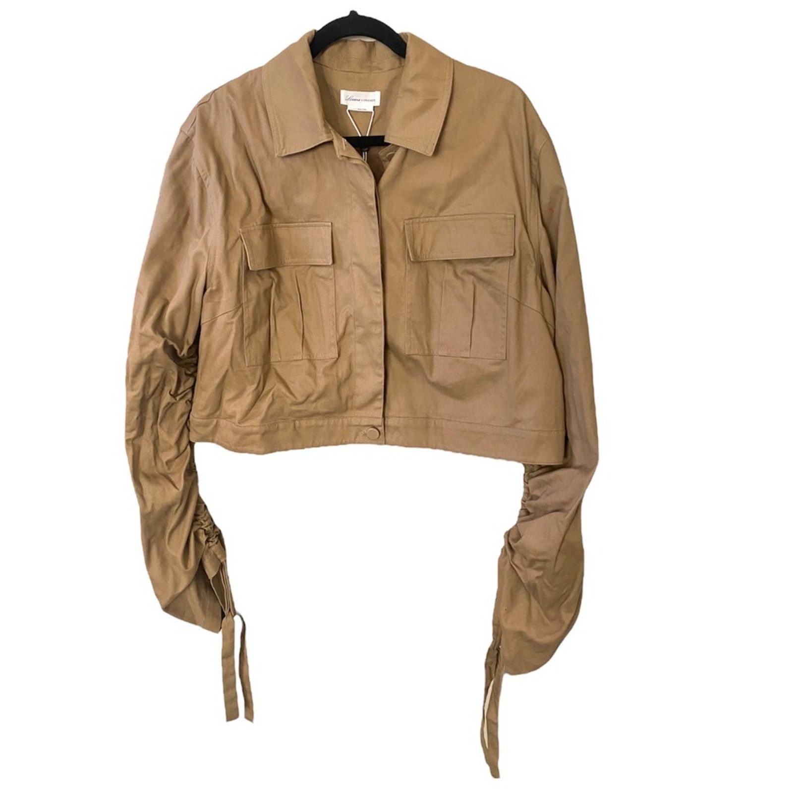 Other Lovers + Friends Cropped Tan Jacket SZ. L Size L / US 10 / IT 46 - 2 Thumbnail