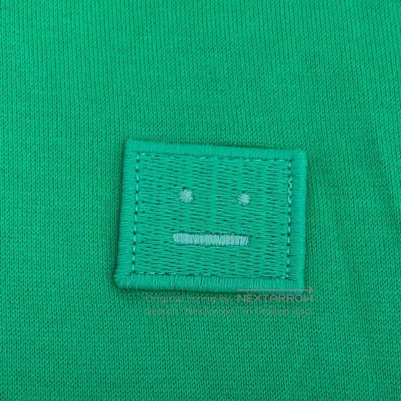 Acne Studios Acne Studios Green Smile Embroidered Cotton Crew Neck Shor Size XXS / US 00 / IT 34 - 5 Thumbnail