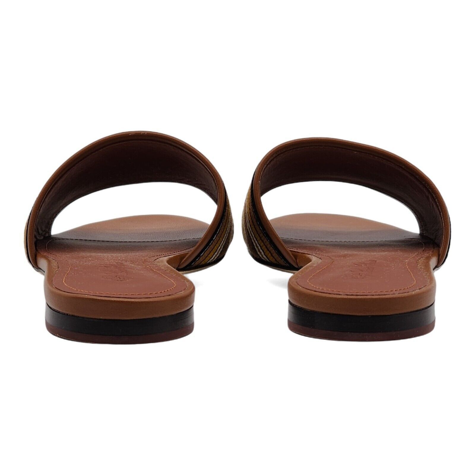 Loro Piana The Suitcase Stripe Sandals - Fabric Leather - Brown 39 $750 Size US 9 / IT 39 - 5 Thumbnail