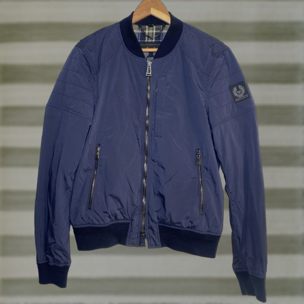 Belstaff VINTAGE Belstaff Stockdale Bomber Jacket Men’s Navy Blue Small 46 Nylon-Blend Zip Pockets Regular Short Size US S / EU 44-46 / 1 - 1 Thumbnail
