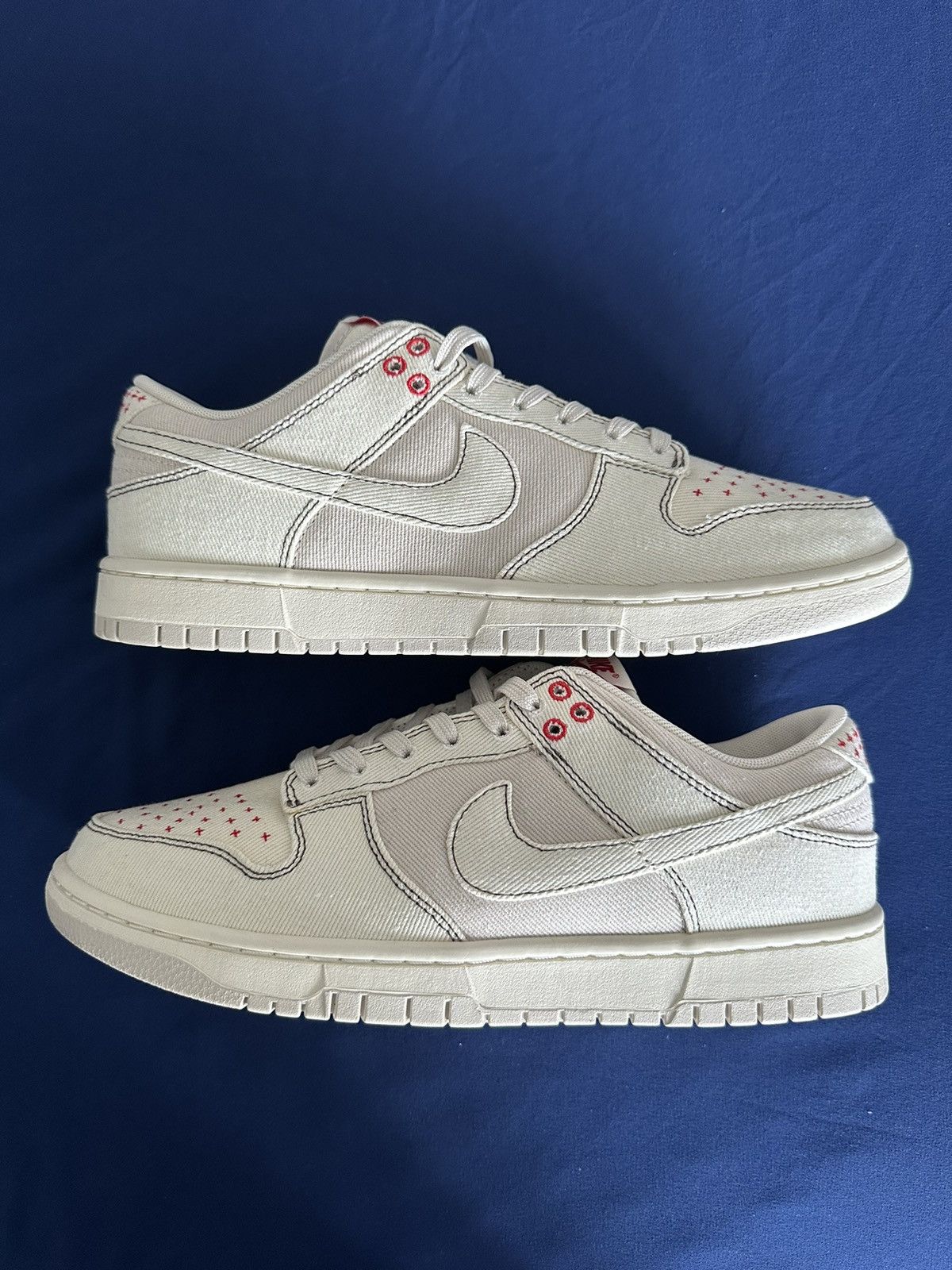 image of Nike Dunk Low Sashiko Orewood Shoes in White, Men's (Size 11)