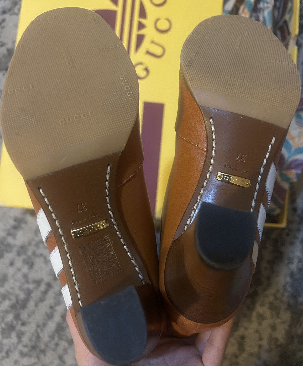 Gucci Gucci x Adidas Knee High Stripe Leather Boots Cognac size 37 Size US 7 / IT 37 - 9 Thumbnail