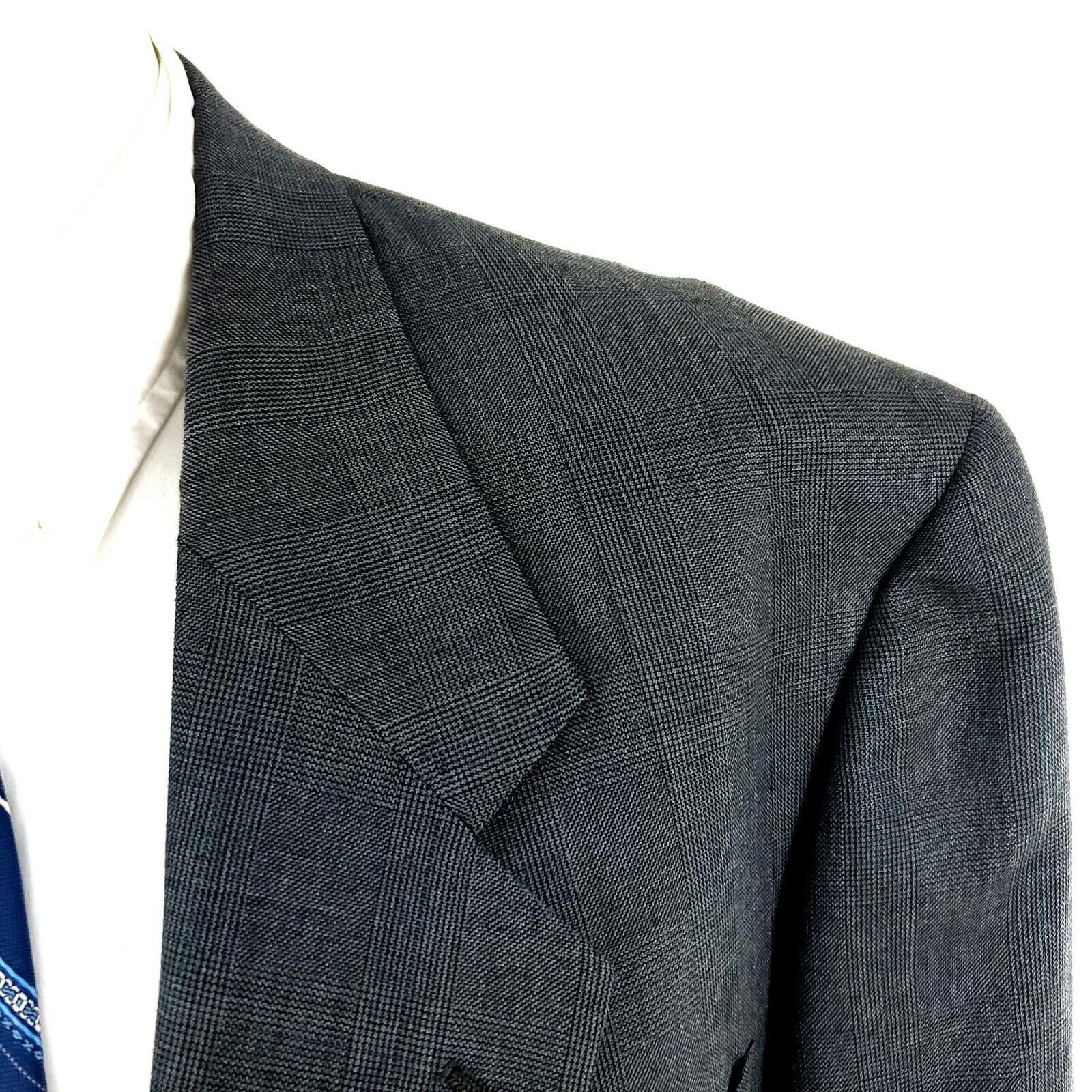 Hart Schaffner Marx Hart Schaffner Marx 44L 2 Button Glen Check Wool Gray Blazer Size 44L - 2 Thumbnail