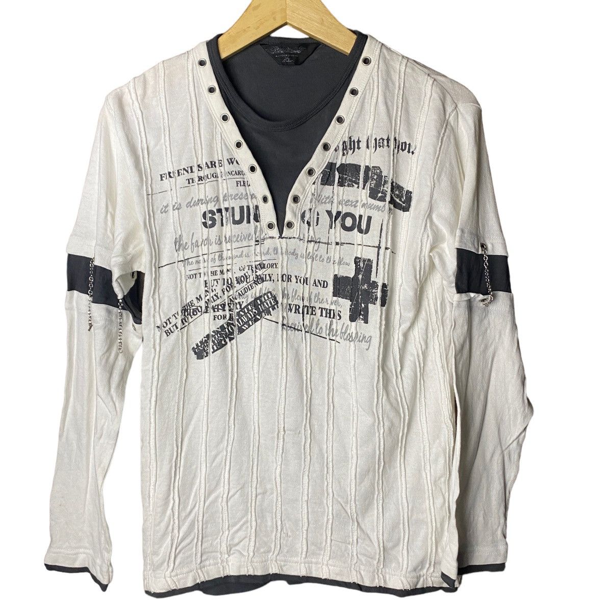 image of Avant Garde x Le Grande Bleu L G B Beaumere Double Layer Poem Bondage Longsleeve in White (Size Sma