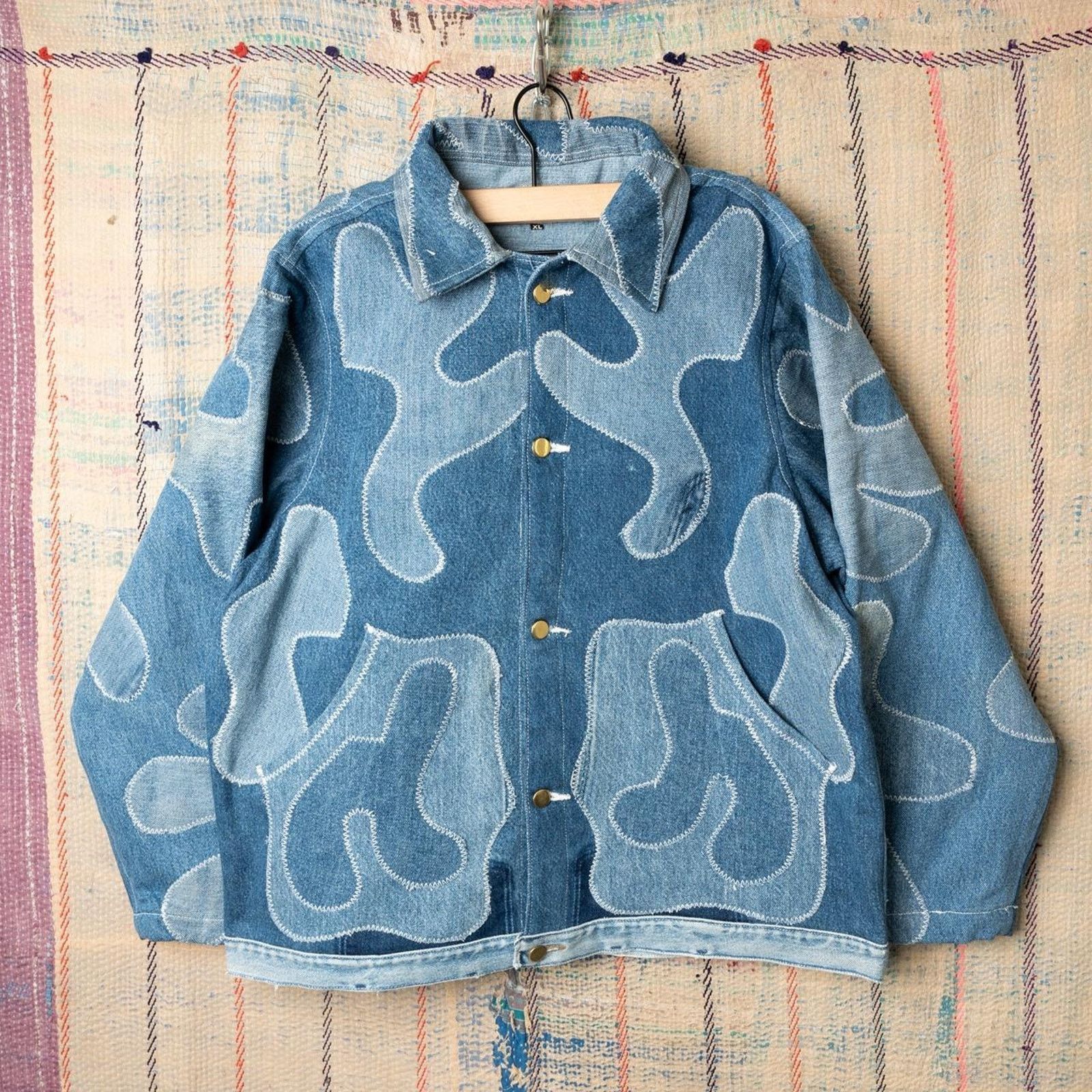 Other Custom upcycled patchwork denim jacket Size US XL / EU 56 / 4 - 1 Thumbnail