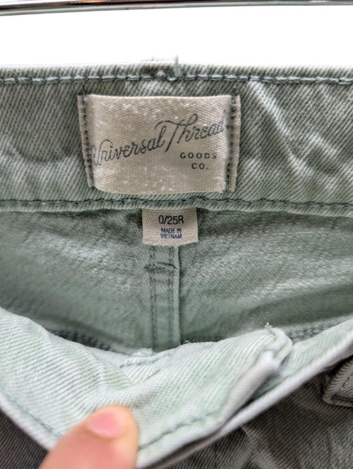 Other Universal Thread Mint Green High-Rise Straight Jeans Raw 0 Size 24" / US 00 / IT 34 - 4 Thumbnail