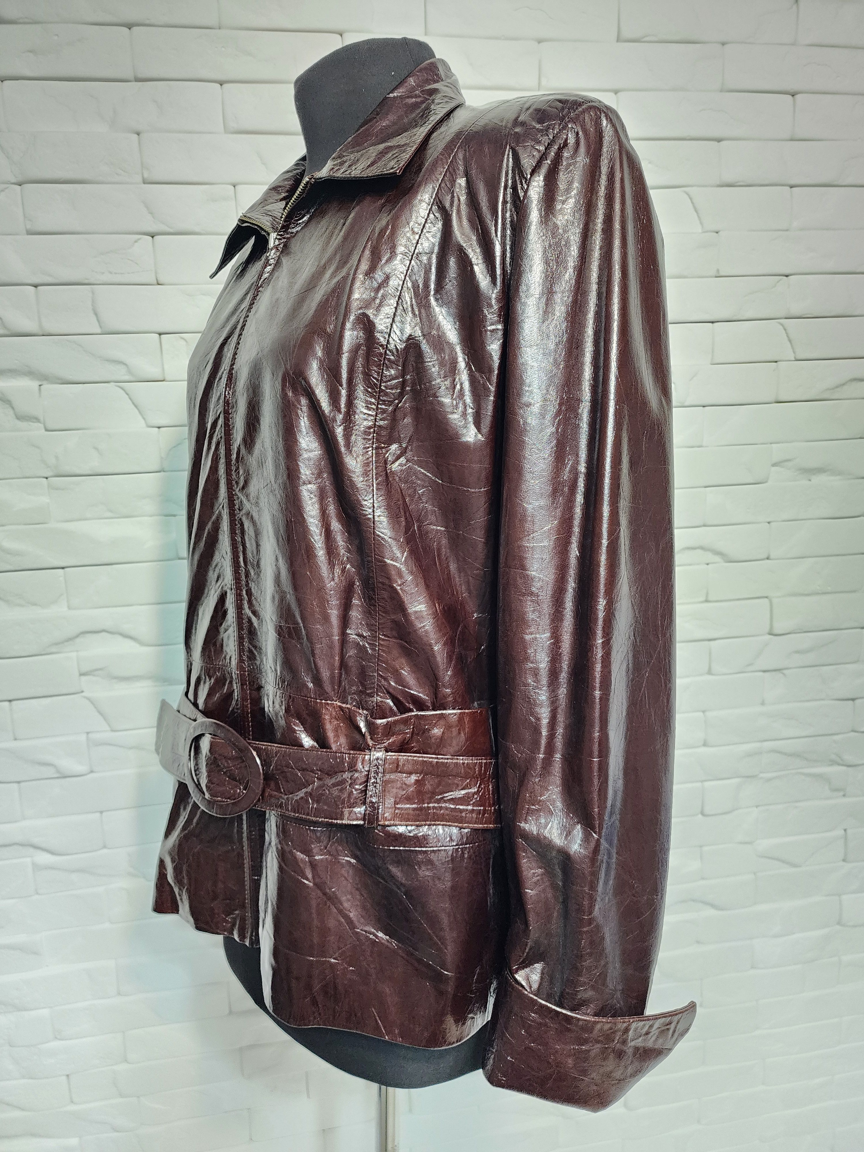 Genuine Leather Brown Leather Jacket: Women's Coat Size 3XL / US 20-22 - 3 Thumbnail