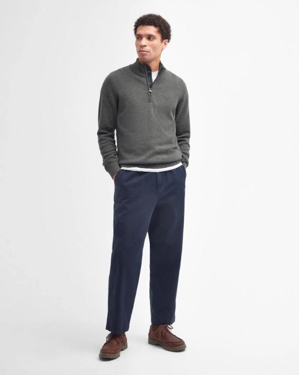 Barbour ''Cotton Half-Zip Jumper'' Sweater Pullover - Olive Marl Size US XXL / EU 58 / 5 - 10 Thumbnail