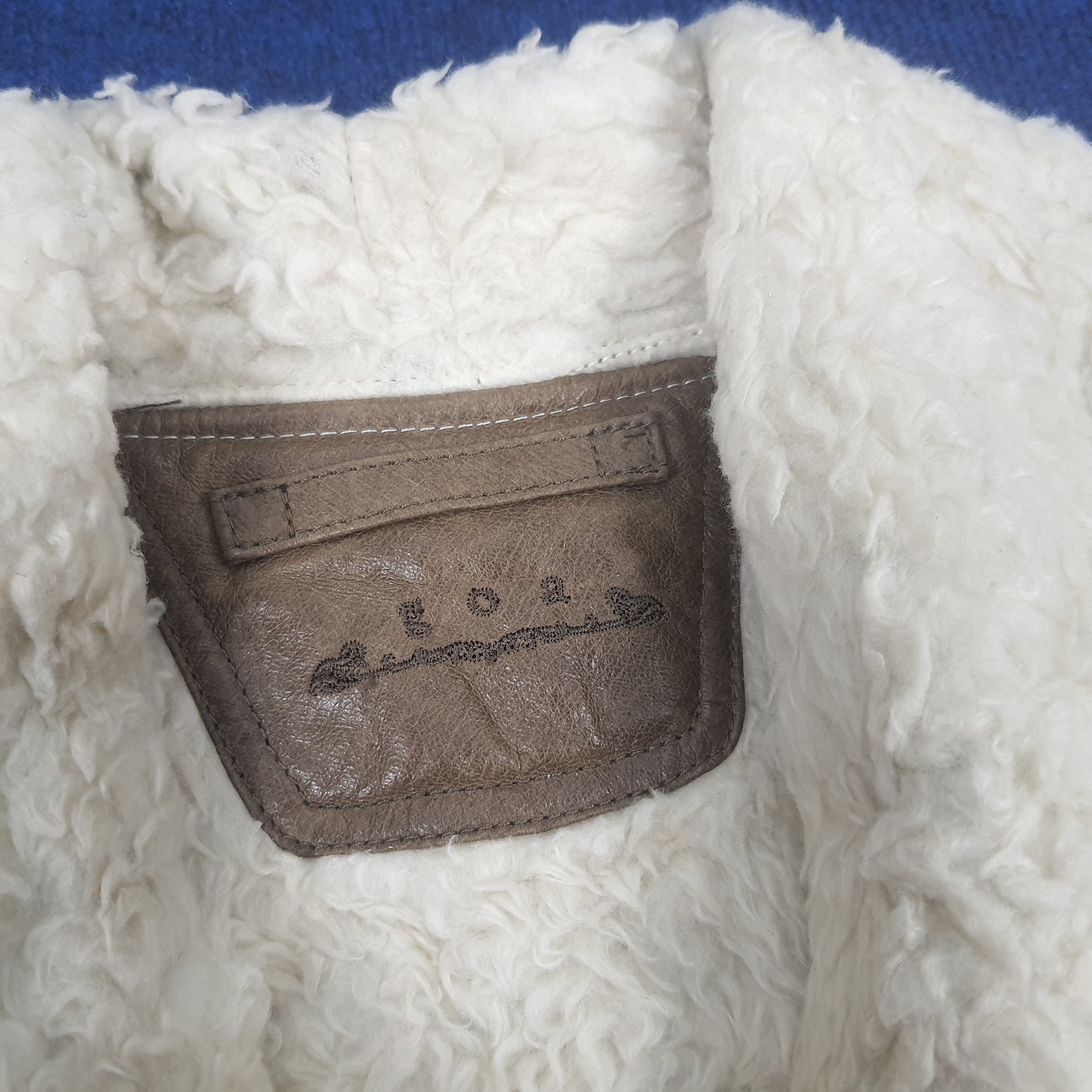 Designer Vintage Goa Designer Leather Fleece Jacket C162N5 Size XS / US 0-2 / IT 36-38 - 5 Thumbnail