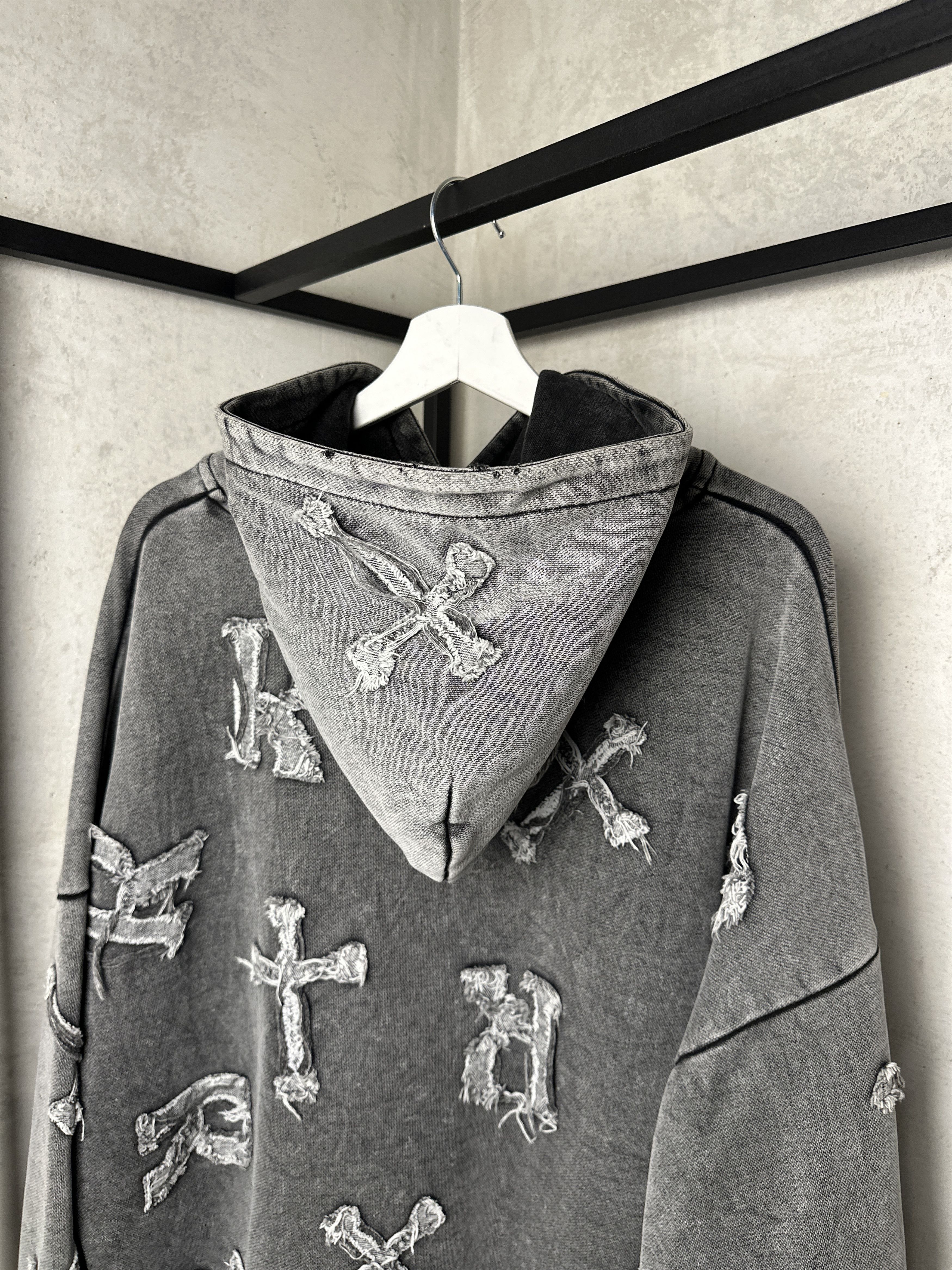 Racer Worldwide RARE Racer Worldwide Patch Cross Washed Grey Hoodie Size US XL / EU 56 / 4 - 9 Thumbnail
