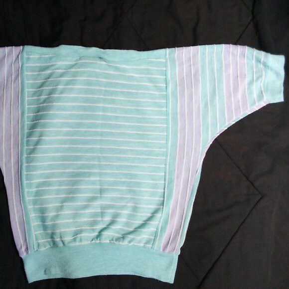 Vintage Vintage Randy Hall Striped Cable Knit Sweater Short Sleeve Size M / US 6-8 / IT 42-44 - 7 Thumbnail