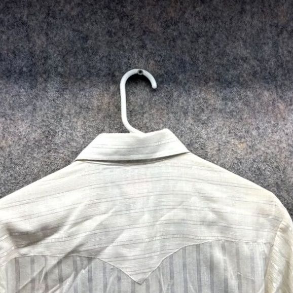 Vintage VINTAGE Miller Shirt Men 16-33 Yellow Linen Striped Western Wear Button-Up Collared Long Sleeve Casual/Business/Workwear Mens Size US L / EU 52-54 / 3 - 6 Thumbnail