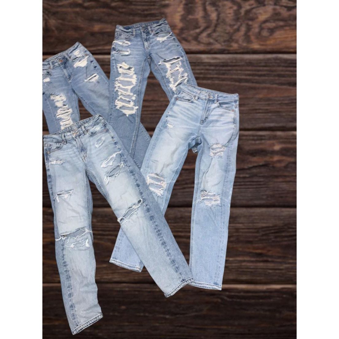 American Eagle Outfitters 2 Pair American Eagle Women Distress Jean 00 Skinny Straight Size 24" / US 00 / IT 34 - 3 Thumbnail