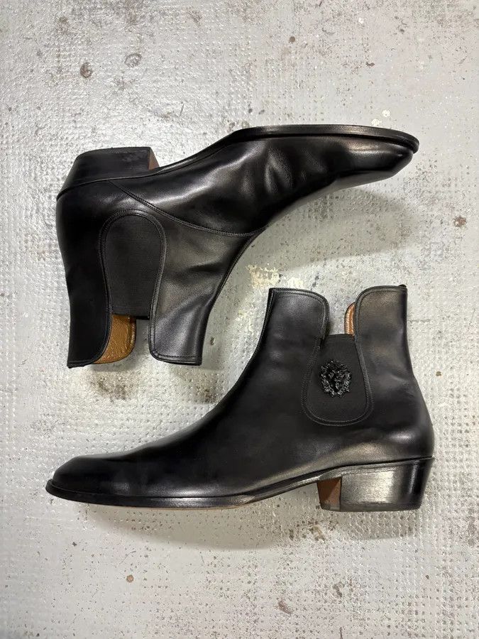 Versace Versace Black Leather Classy Chelsea Biker Boots Size US 11 / EU 44 - 3 Thumbnail