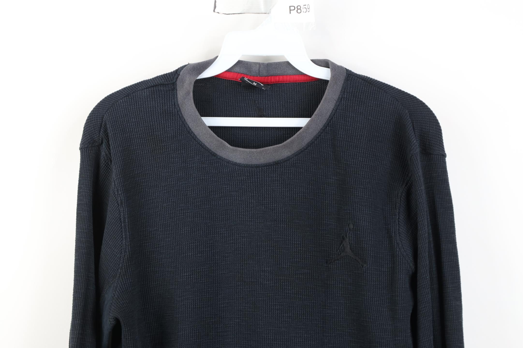 Nike Vintage Y2K Nike Air Jordan Waffle Knit Long Sleeve T-Shirt Size US M / EU 48-50 / 2 - 2 Thumbnail