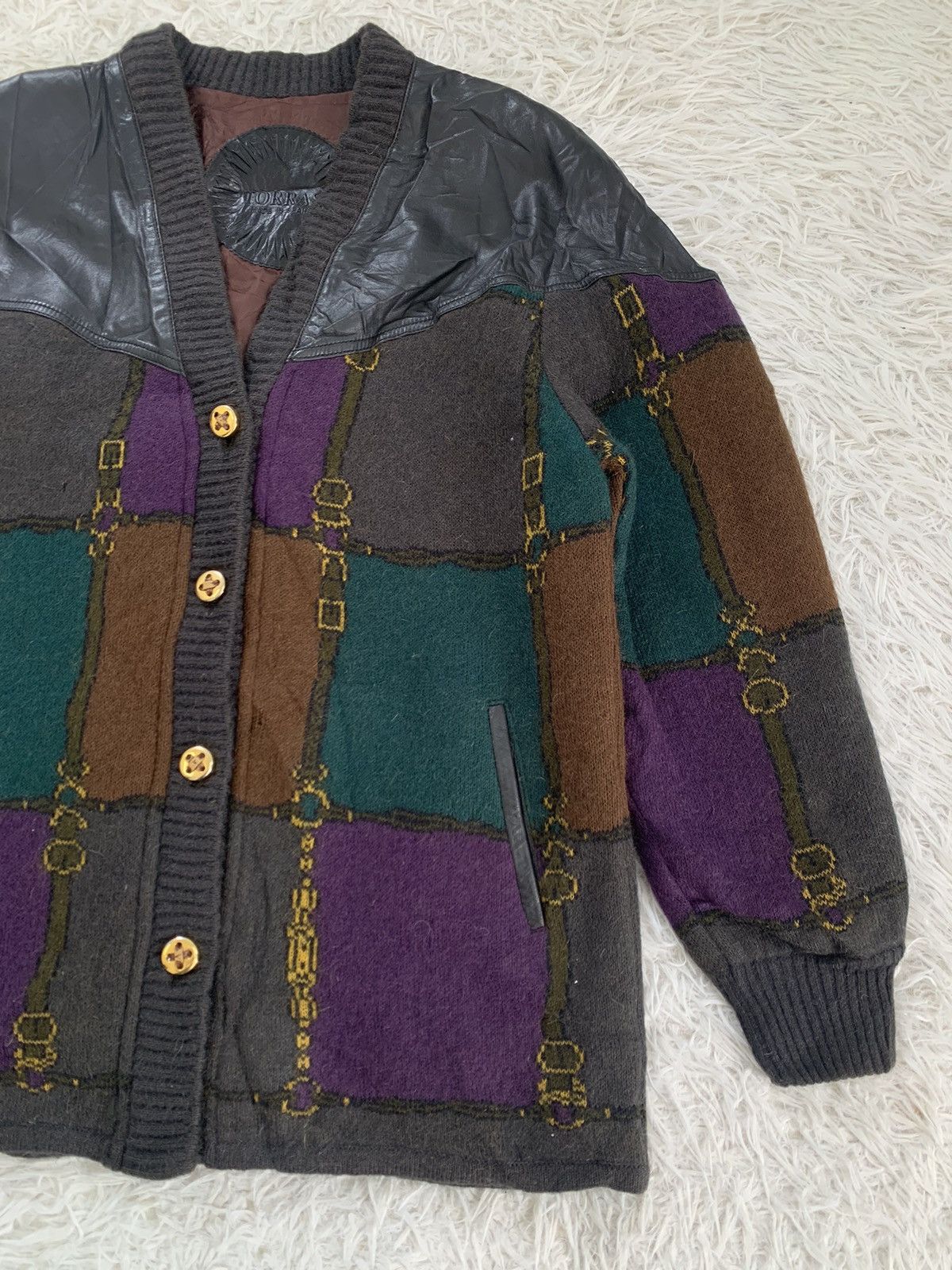 Torras Torras Colour Block Blend Wool & Leather Jacket Size M / US 6-8 / IT 42-44 - 4 Thumbnail