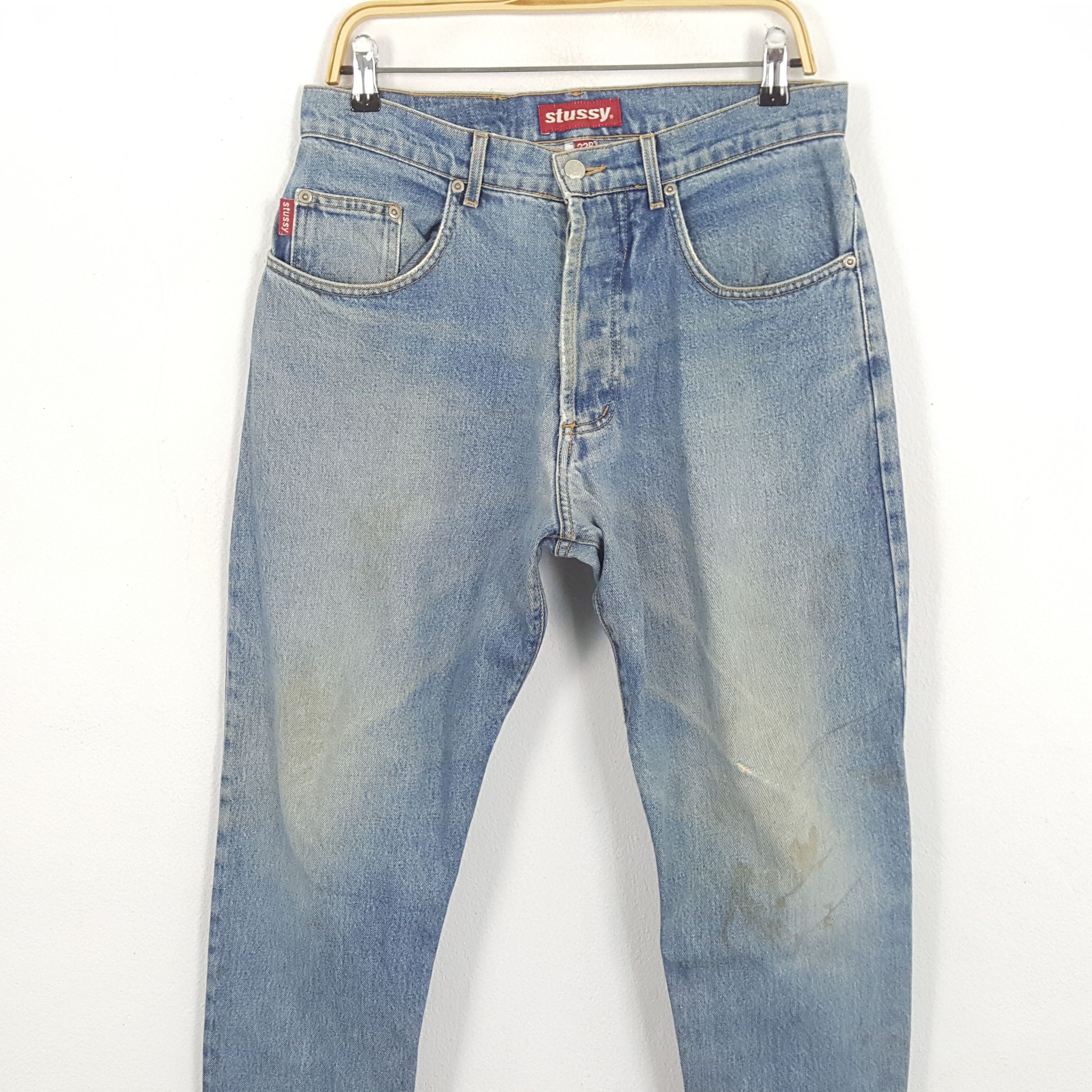 Stussy × Vintage Vintage STUSSY Streetwear Skateboard Big Logo Design Jeans Size US 32 / EU 48 - 5 Thumbnail