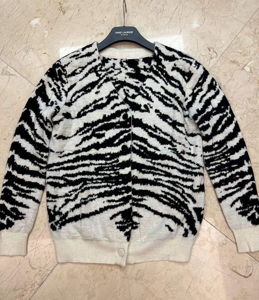 Saint Laurent Paris Saint Laurent White Zebra Cardigan-2505 Size US S / EU 44-46 / 1 - 2 Thumbnail