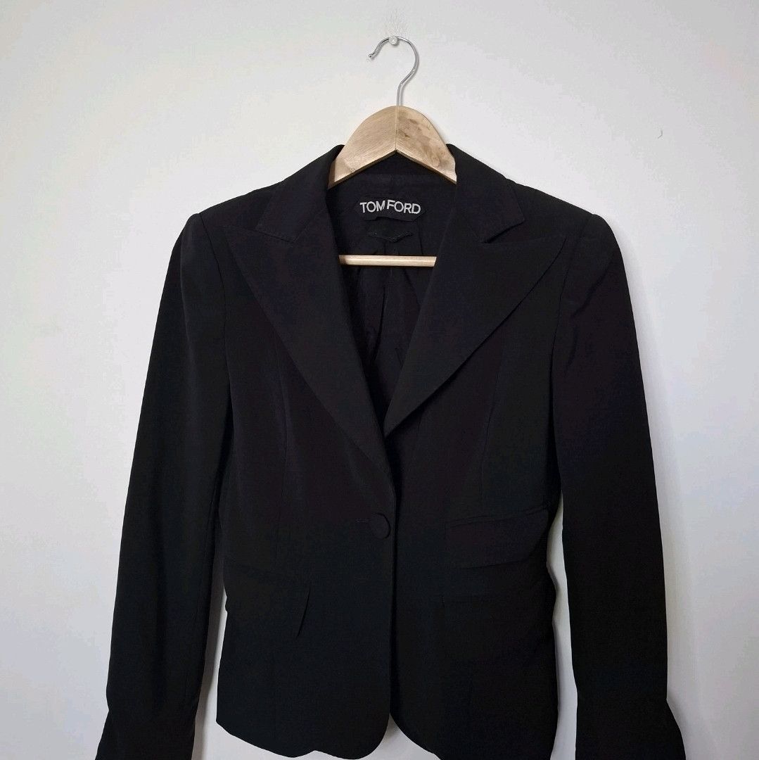 Tom Ford TOM FORD Black Long Sleeve Buttoned Polyester Blazer Jacket Size S / US 4 / IT 40 - 3 Thumbnail