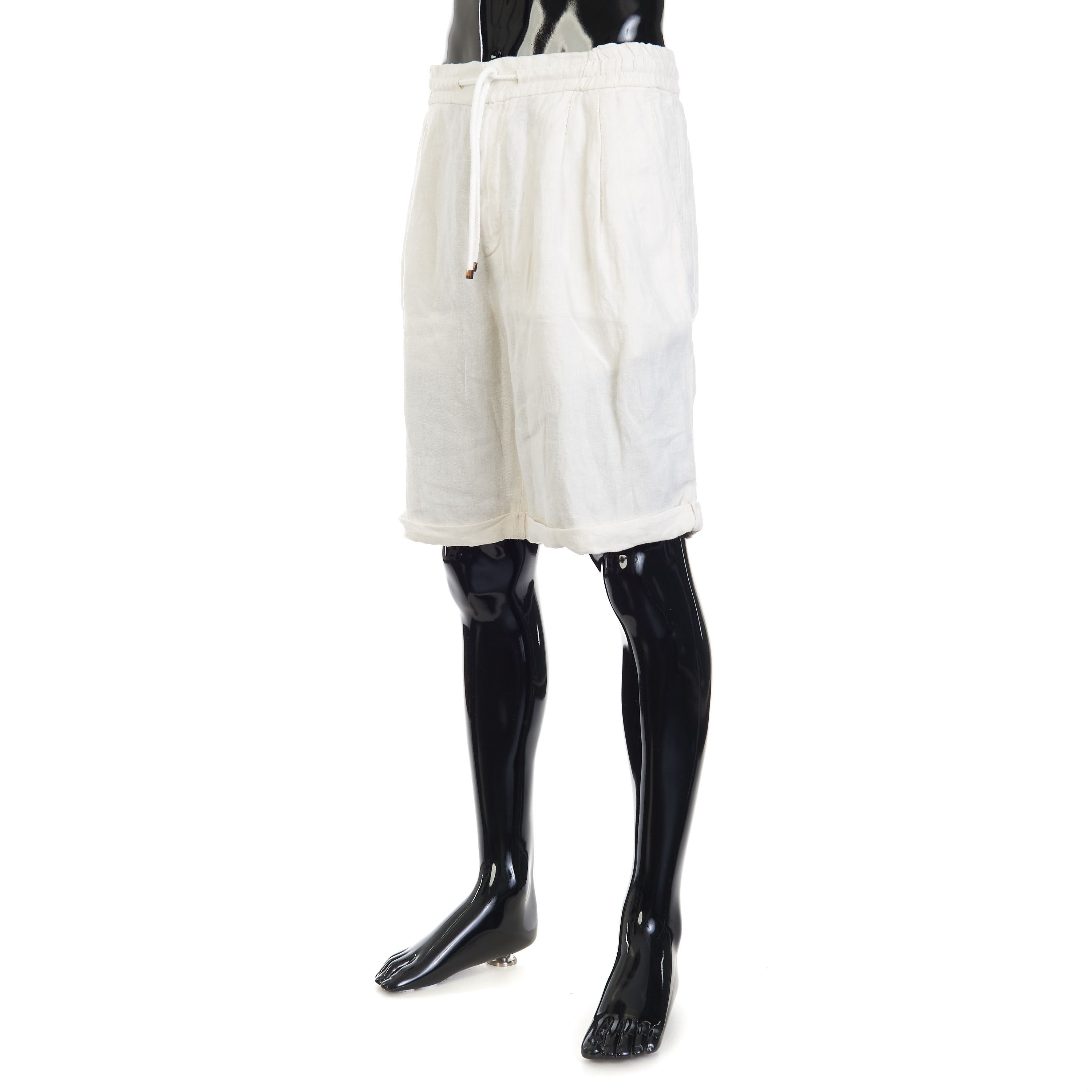 Brunello Cucinelli Linen Bermuda Shorts - Drawstring, Double Pleats Size US 34 / EU 50 - 2 Thumbnail